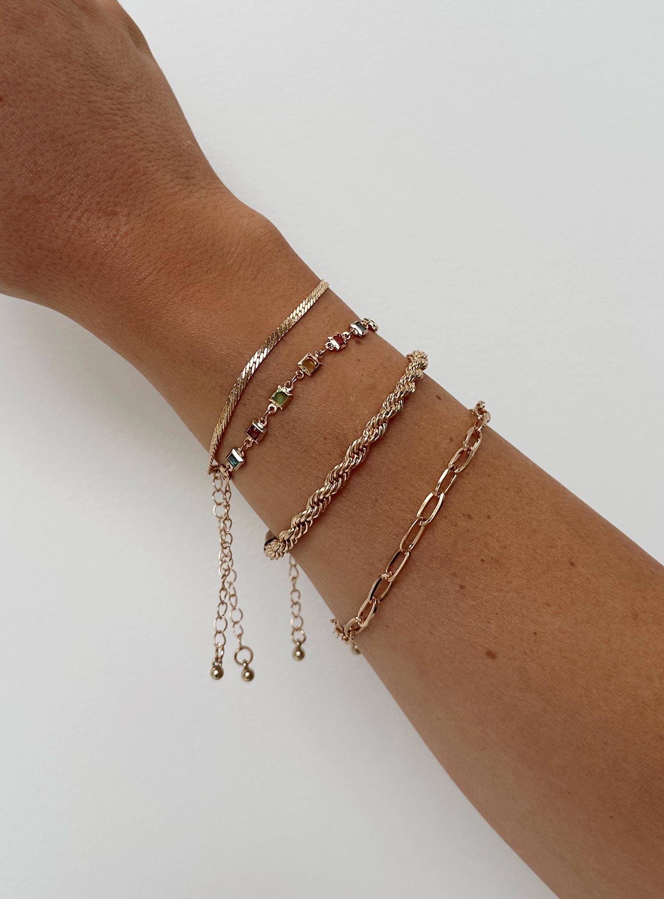 Bracelet pack Gold toned  Gemstone detail Lobster clasp fastening