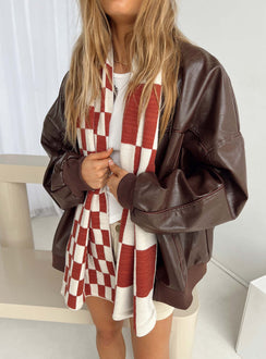 Scarf Soft knit material  Check print  Good stretch 