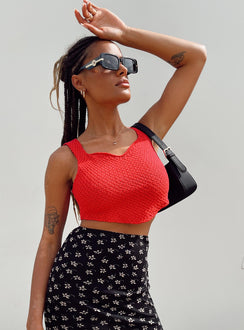 front view of model wearing Princess Polly Dalton Top Red 