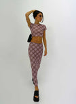 product Motel Lassie Midi Skirt Pink Blurred Check Princess Polly  Maxi 