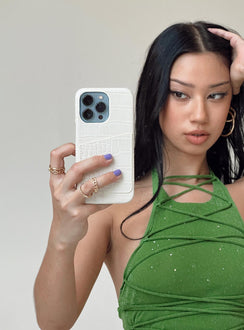 iPhone case  Princess Polly Exclusive 55% PU 45% PC Faux croc leather  Card slip Clip-on style 