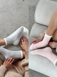 Socks  Fluffy material  Above the ankle length  Good stretch  Unlined 