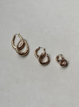 Earrings Pack of three Hoop design Gold-toned Hinged hoop fastening