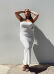 back view of model wearing Princess Polly Oscar Midi Dress White Curve 