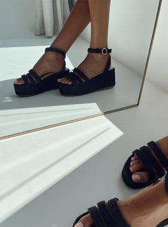 Tavo Espadrille Platform Sandals Black