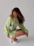 product Princess Polly Crew Neck  Ryland Long Sleeve Mini Dress Green