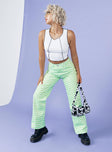 front view of model wearing Princess Polly The Ragged Priest Prism Jeans Green Mid Rise 