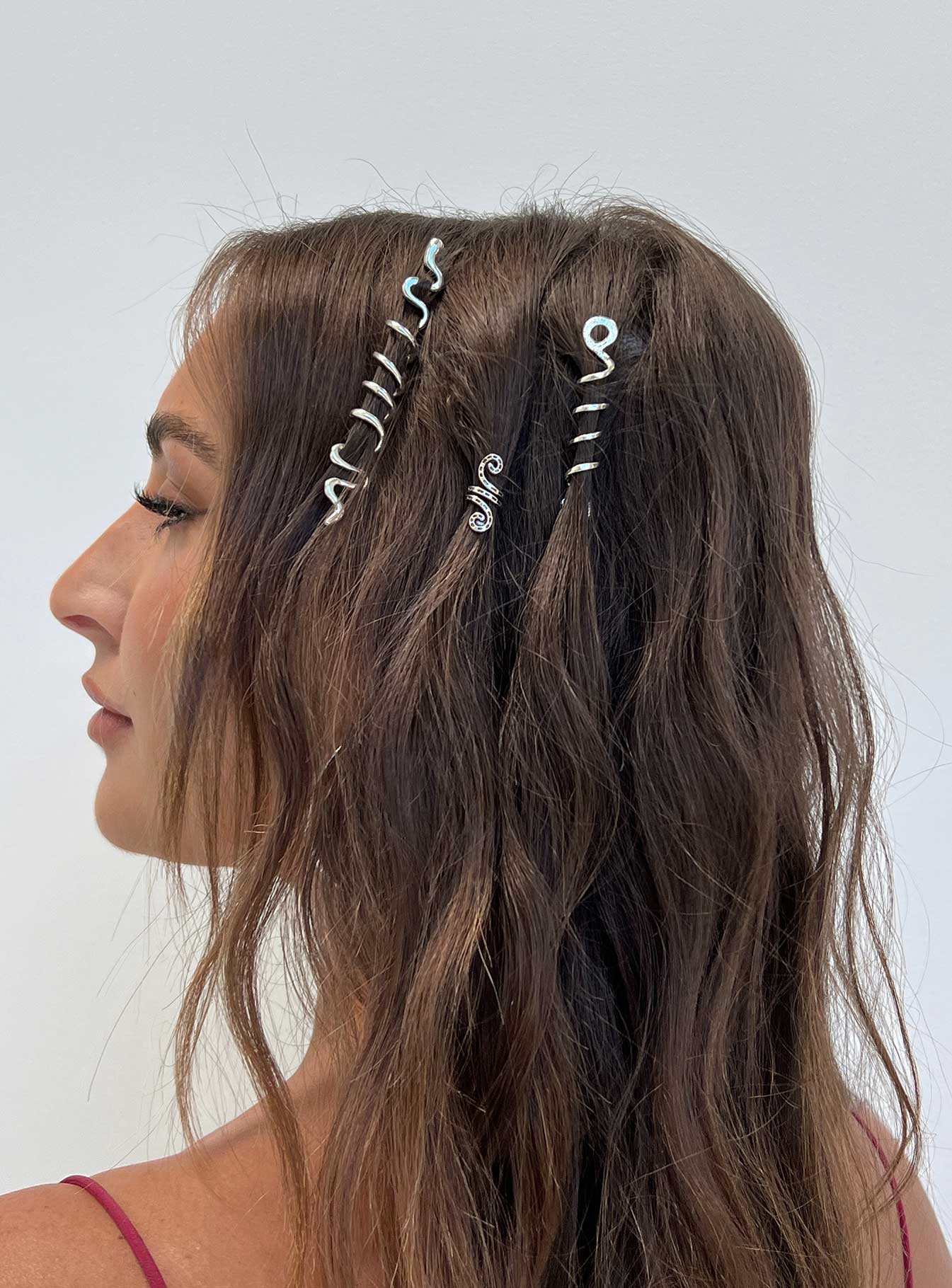 Hair twister pack Silver toned Pack of three