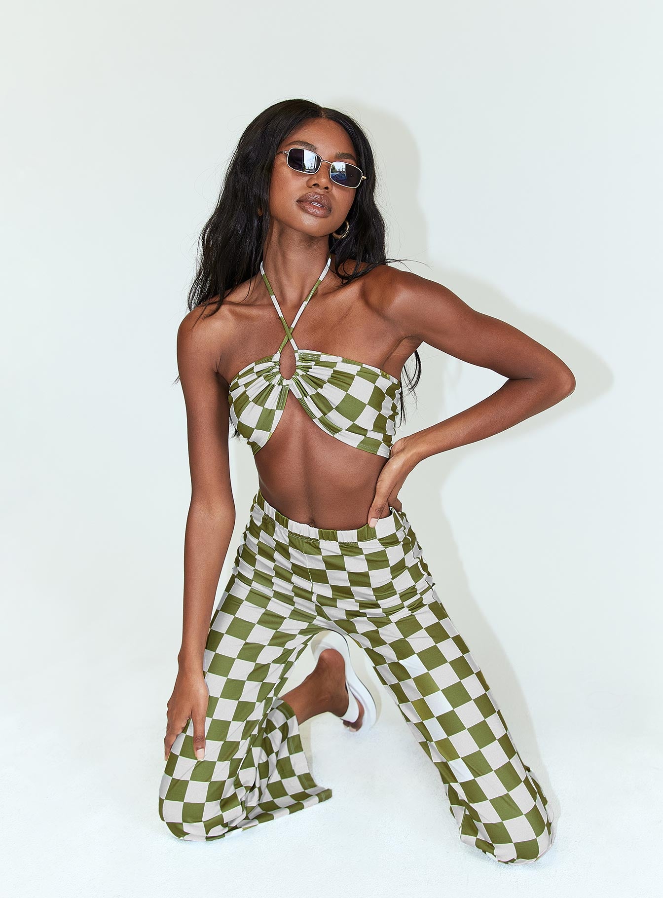 Latiana Set Green Checkerboard