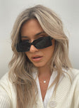 Sunglasses  100% Plastic UV 400 Rectangle style Grey tinted lenses  Lightweight 