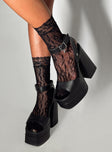 Ankle socks Lace design Frill cuff Good stretch  Hand wash only 