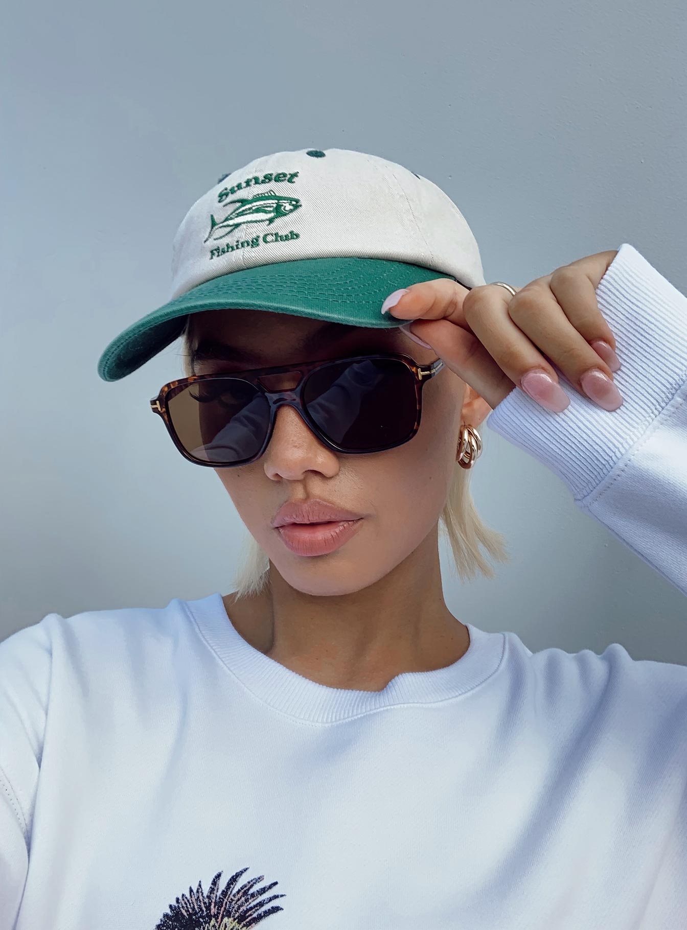 Sunset Fishing Club Dad Cap Green