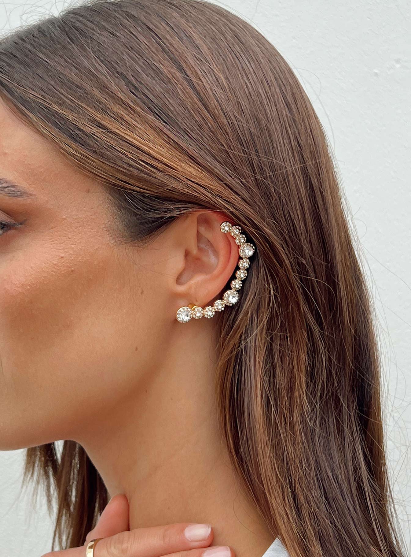 Ear crawler Stud fastening Gold-toned 