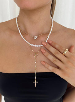 Necklace set Pearl detail  Drop charm