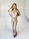 front view of model wearing Princess Polly Richmond Pants Tan 