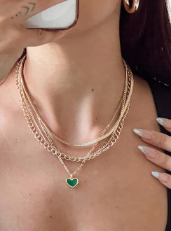 Necklace set Pack of four Figaro chain with pendant Snake chain Loop chains Lobster clasp fastening