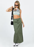 Devine Cargo Maxi Skirt Khaki Princess Polly  Maxi 