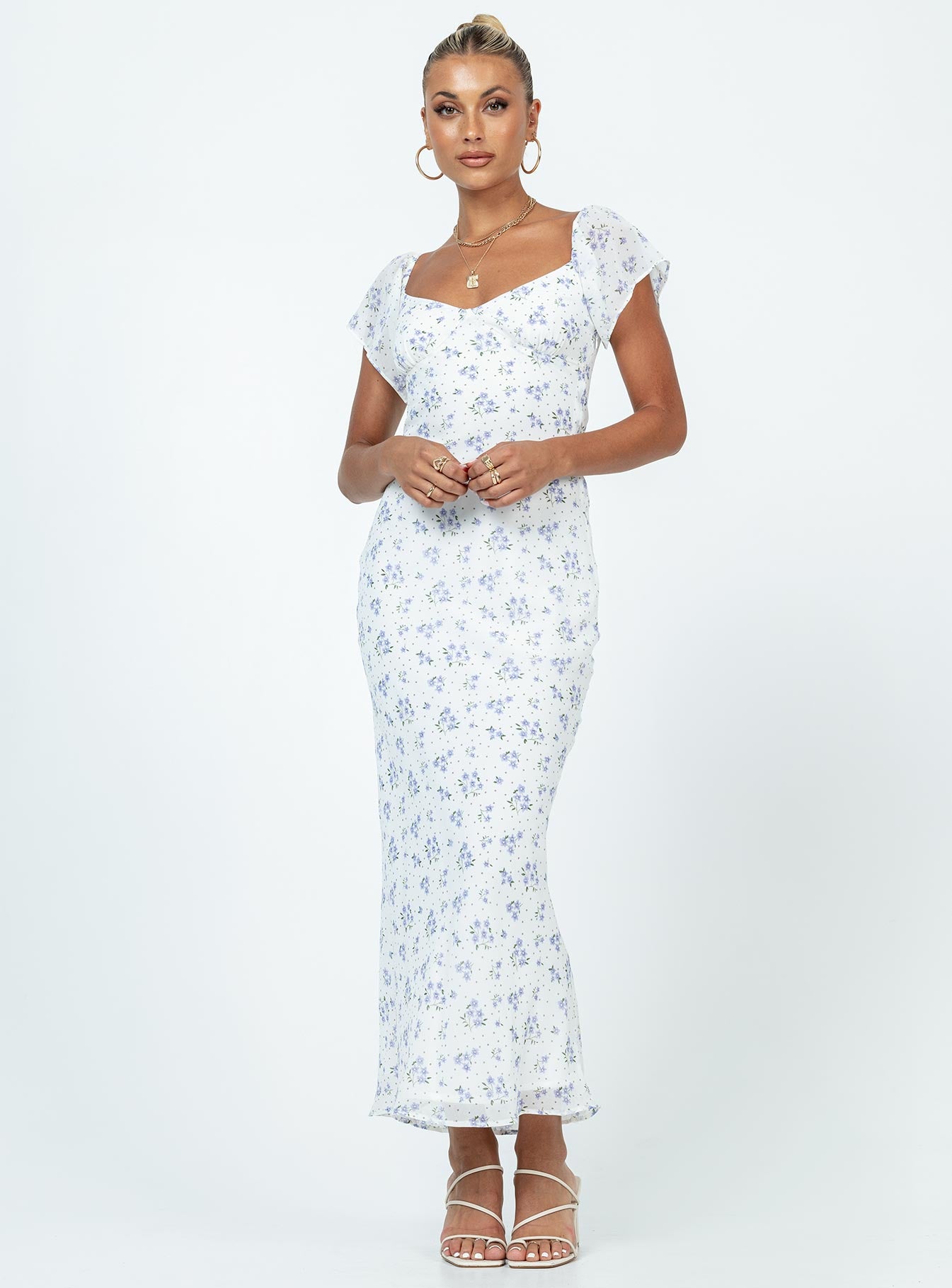 White floral 2025 maxi dress uk