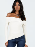 Wyandra Off The Shoulder Sweater White Princess Polly  regular 