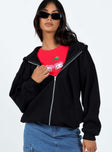 Calder Zip Hoodie Black Princess Polly  Cropped 