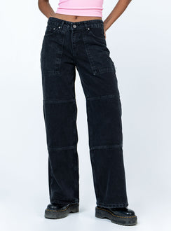 product Princess Polly High Waisted  The Ragged Priest Rider Jean Black