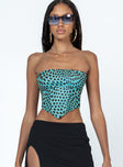 product Princess Polly Sleeveless Square Neck  Bad Gal Mesh Bustier Teal