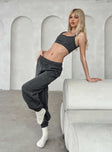 Matching set Quilted material  Crop top Invisible zip fastening at side High waisted pants  Elasticated waistband & cuffs