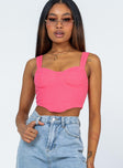 front view of model wearing Princess Polly Aleta Top Pink 