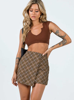 product Davenport Mini Skirt Brown Princess Polly  Mini Skirts 