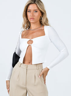 product Princess Polly Full Sleeves Crew Neck  McCall Long Sleeve Top White