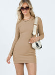 product Princess Polly High Neck  Dear Jane Mini Dress Beige