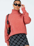 Oswin Turtleneck Sweater Orange Princess Polly  Cropped 