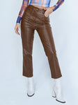 front view of model wearing Princess Polly Dusty Pants Brown 