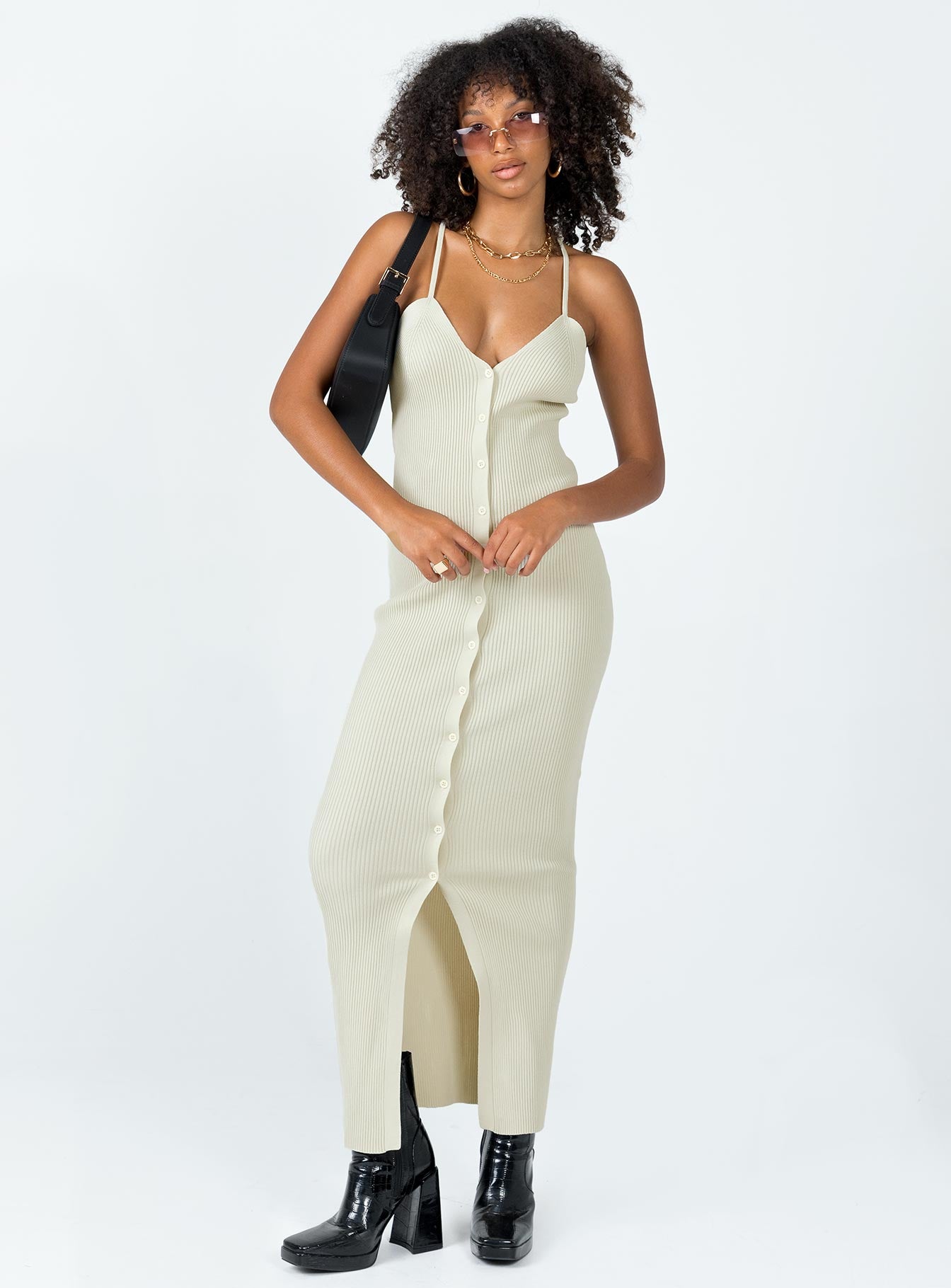 product Princess Polly Asymmetric Neckline  Casa Maxi Dress Cream