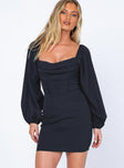 product Princess Polly Square Neck  Lillie Long Sleeve Mini Dress Black