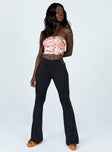 side view of model wearing Princess Polly Jess Cut Out Pants Black 