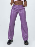 Princess Polly   Ashlea PU Pants Purple