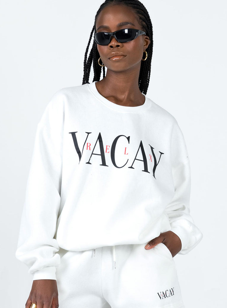 Vaycay Sweatshirt White