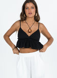 product Princess Polly Sleeveless Asymmetric Neckline  Contardo Top Black