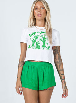 Beach House Shorts Green Princess Polly mid-rise 