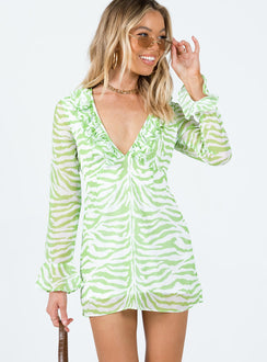 product Princess Polly Crew Neck  Nostalgia MinI Dress Green