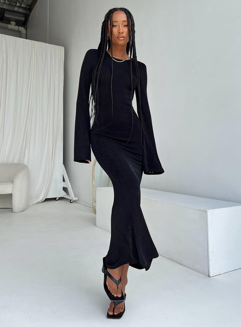 product Princess Polly High Neck  Amersham Long Sleeve Maxi Dress Black