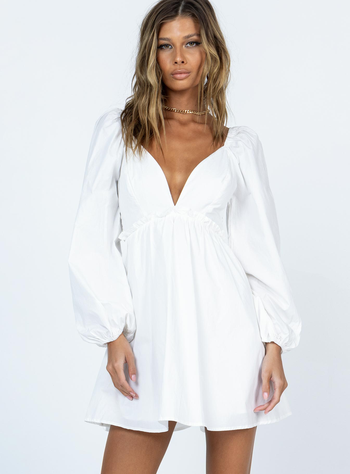 product Princess Polly Crew Neck  Skylark Mini Dress White