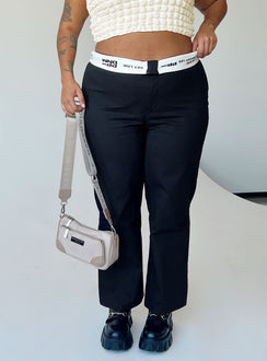 product Princess Polly High Waisted Pants  Dava Low Rise Pants Black Curve