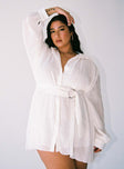 Princess Polly V-Neck  Tune In Shirt Dress White Curve