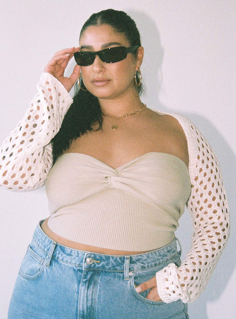 Lotani Bolero Cream Curve Princess Polly  Cropped 