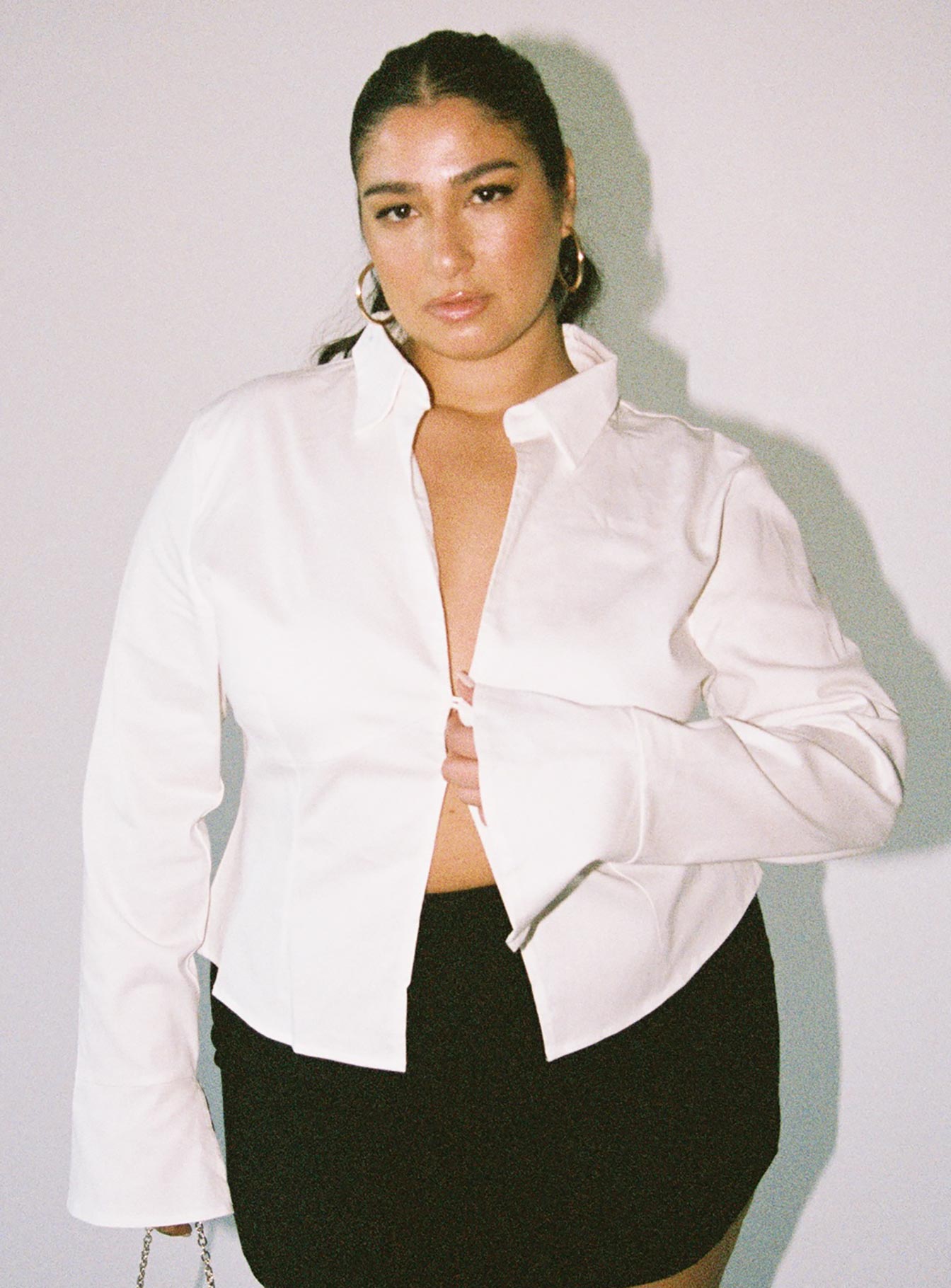 product Princess Polly Full Sleeves Square Neck  Belshaw Lace Up Back Shirt Ivory Curve