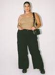 Princess Polly high-rise  Fallout Mid Rise Cargo Pants Black Curve