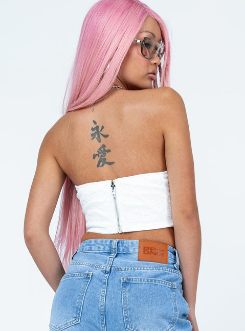 product Princess Polly Sleeveless Square Neck  Laruche Top White