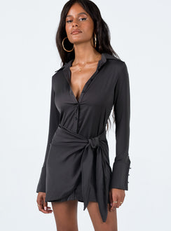 product Princess Polly V-Neck  Bodeni Long Sleeve Mini Dress Black